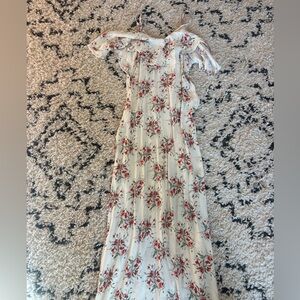Flynn Skye White and Red Floral Maxi Dress